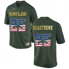 Baylor Bears #25 Lache Seastrunk Green USA Flag College Football Jersey
