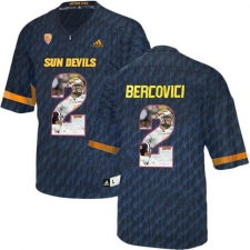Arizona State Sun Devils #2 Mike Bercovici Black Team Logo Print College Football Jersey4