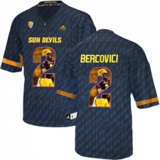 Arizona State Sun Devils #2 Mike Bercovici Black Team Logo Print College Football Jersey5
