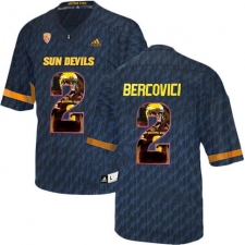 Arizona State Sun Devils #2 Mike Bercovici Black Team Logo Print College Football Jersey8