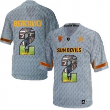Arizona State Sun Devils #2 Mike Bercovici Gray Team Logo Print College Football Jersey2
