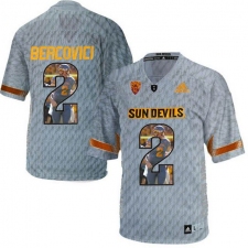Arizona State Sun Devils #2 Mike Bercovici Gray Team Logo Print College Football Jersey3
