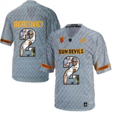 Arizona State Sun Devils #2 Mike Bercovici Gray Team Logo Print College Football Jersey6