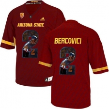 Arizona State Sun Devils #2 Mike Bercovici Red Team Logo Print College Football Jersey