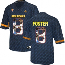 Arizona State Sun Devils #8 D.J. Foster Black Team Logo Print College Football Jersey5