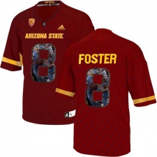 Arizona State Sun Devils #8 D.J. Foster Red Team Logo Print College Football Jersey5