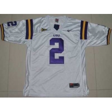 LSU Tigers #2 Rueben Randle White Embroidered NCAA Jersey
