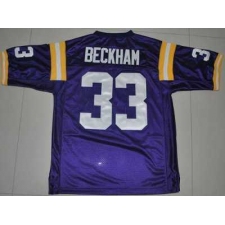 LSU Tigers #33 Odell Beckham Purple Embroidered NCAA Jersey