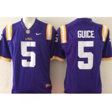 LSU Tigers 5 Derrius Guice Purple College Football Jersey