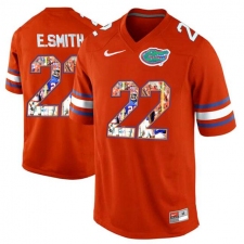 Florida Gators #22 E.Smith Orange With Portrait Print College Football Jersey