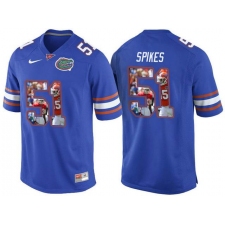 Florida Gators #51 Brandon Spikes Blue With Portrait Print College Football Jersey2