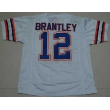 Gators #12 John Brantley White Embroidered NCAA Jersey
