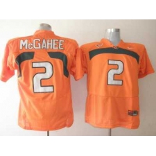 Hurricanes #2 Willis McGahee Orange Embroidered NCAA Jerseys