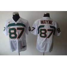 Hurricanes #87 Reggie Wayn White Embroidered NCAA Jerseys