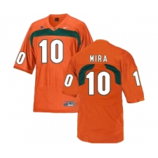 Miami Hurricanes 10 George Mira Orange College Football Jersey