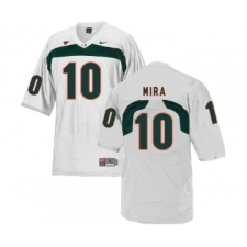 Miami Hurricanes 10 George Mira White College Football Jersey