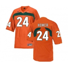 Miami Hurricanes 24 Travis Homer Orange College Football Jersey