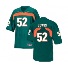 Miami Hurricanes 52 Ray Lewis Green College Football Jersey