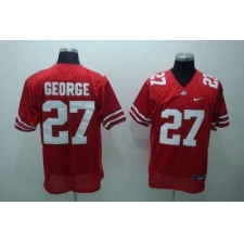 Buckeyes #27 Eddie George Red Embroidered NCAA Jersey