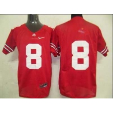 Buckeyes #8 Red Embroidered NCAA Jersey