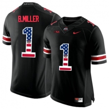 Ohio State Buckeyes #1 Braxton Miller Black USA Flag College Football Limited Jersey