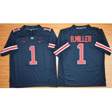 Ohio State Buckeyes #1 Braxton Miller Black(Red No.) Limited Stitched NCAA Jersey