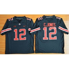Ohio State Buckeyes #12 Cardale Jones Black(Red No.) Limited Stitched NCAA Jersey