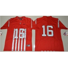 Ohio State Buckeyes #16 J. T. Barrett Red 1917 Throwback Limited Stitched NCAA Jersey