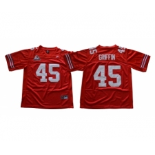 Ohio State Buckeyes 45 Archie Griffin Red Throwback College Football Jersey