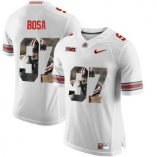 Ohio State Buckeyes #97 Nick Bosa White With Portrait Print College Football Jersey2