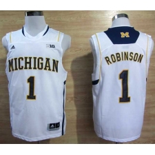 Adidas Michigan Wolverines Glenn Robinson III #1 Basketball Authentic Jerseys - white