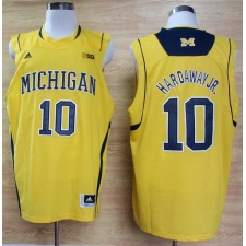 Adidas Michigan Wolverines Tim Hardaway Jr. 10 Basketball Authentic Jerseys - Yellow
