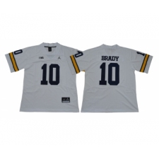 Michigan Wolverines 10 Tom Brady White College Football Jersey