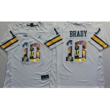 Michigan Wolverines #10 Tom Brady White Player Fashion Stitched NCAA Jersey