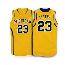Michigan Wolverines #23 Caris Levert Basketball yellow Jersey