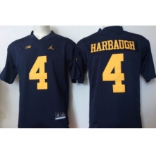 Michigan Wolverines 4 Jim Harbaugh Navy College Football Jersey