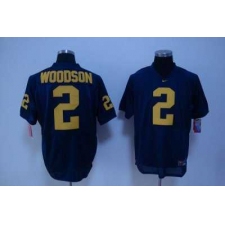 Wolverines #2 Charles Woodson Blue Embroidered NCAA Jerseys
