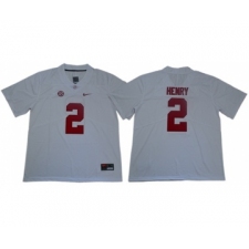 Crimson Tide #2 Derrick Henry White SEC Patch Limited Stitched College Jersey