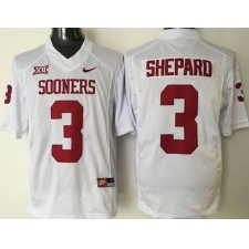 Men Oklahoma Sooners #3 Sterling Shepard White XII Stitched NCAA Jersey