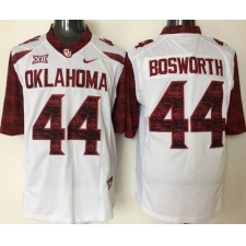 Men Oklahoma Sooners #44 Brian Bosworth White New XII Stitched NCAA Jersey
