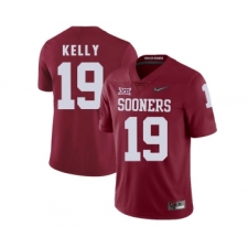 Oklahoma Sooners 19 Caleb Kelly Red With Diamond Logo College Football Jersey
