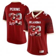 Oklahoma Sooners #32 Samaje Perine Red With Portrait Print College Football Jersey