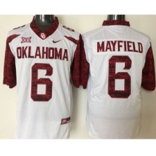 Oklahoma Sooners 6 Baker Mayfield White College Football Jersey