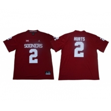 Sooners #2 Jalen Hurts Red Jordan Brand Limited Stitched College Jersey