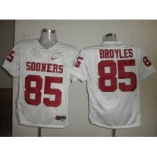 Sooners #85 Ryan Bryoles White Embroidered NCAA Jersey