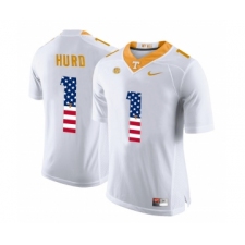 Tennessee Volunteers 1 Jalen Hurd White USA Flag College Football Jersey