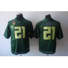 Ducks #21 LaMichael James Green Embroidered NCAA Jersey