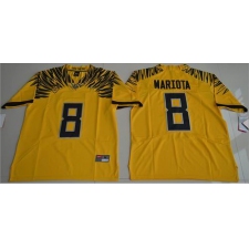 Oregon Ducks #8 Marcus Mariota Yellow Limited Stitched NCAA Jersey