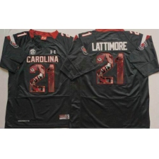 South Carolina Fighting Gamecocks #21 Marcus Lattimore Black Player Fashion Stitched NCAA Jersey