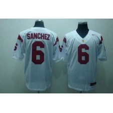 Trojans #6 Mark Sanchez White Embroidered NCAA Jersey